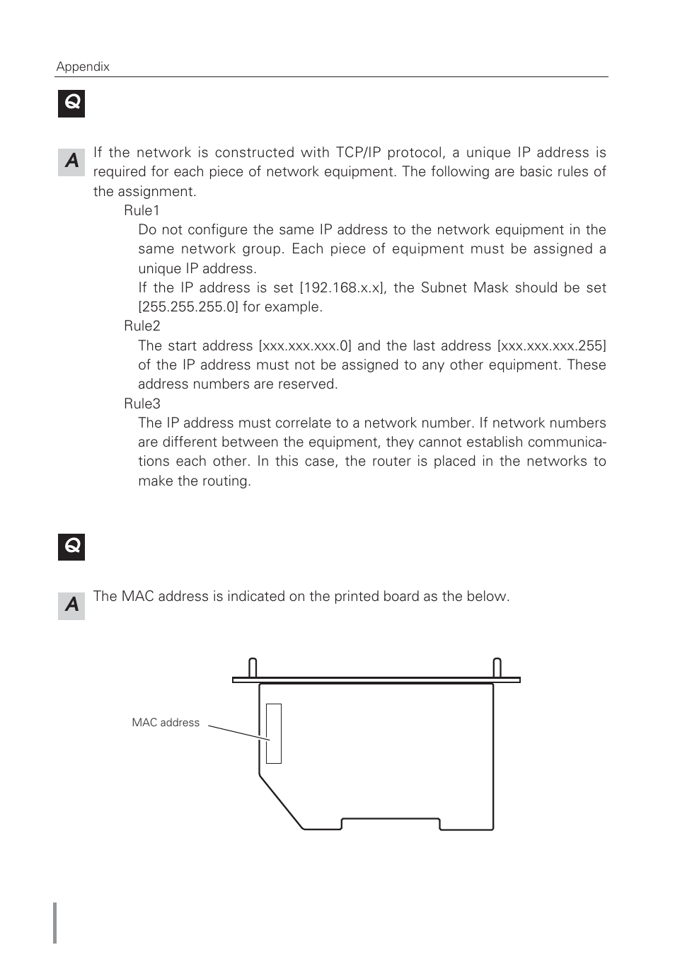 Aq a q | Eiki Network Board MD13NET User Manual | Page 90 / 92
