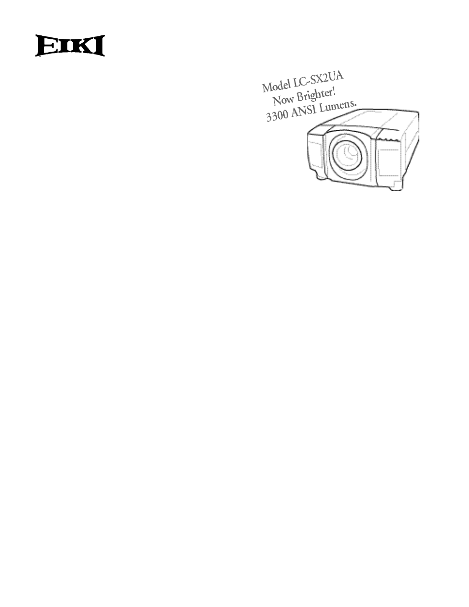 Eiki LC-SX2UA User Manual | 1 page