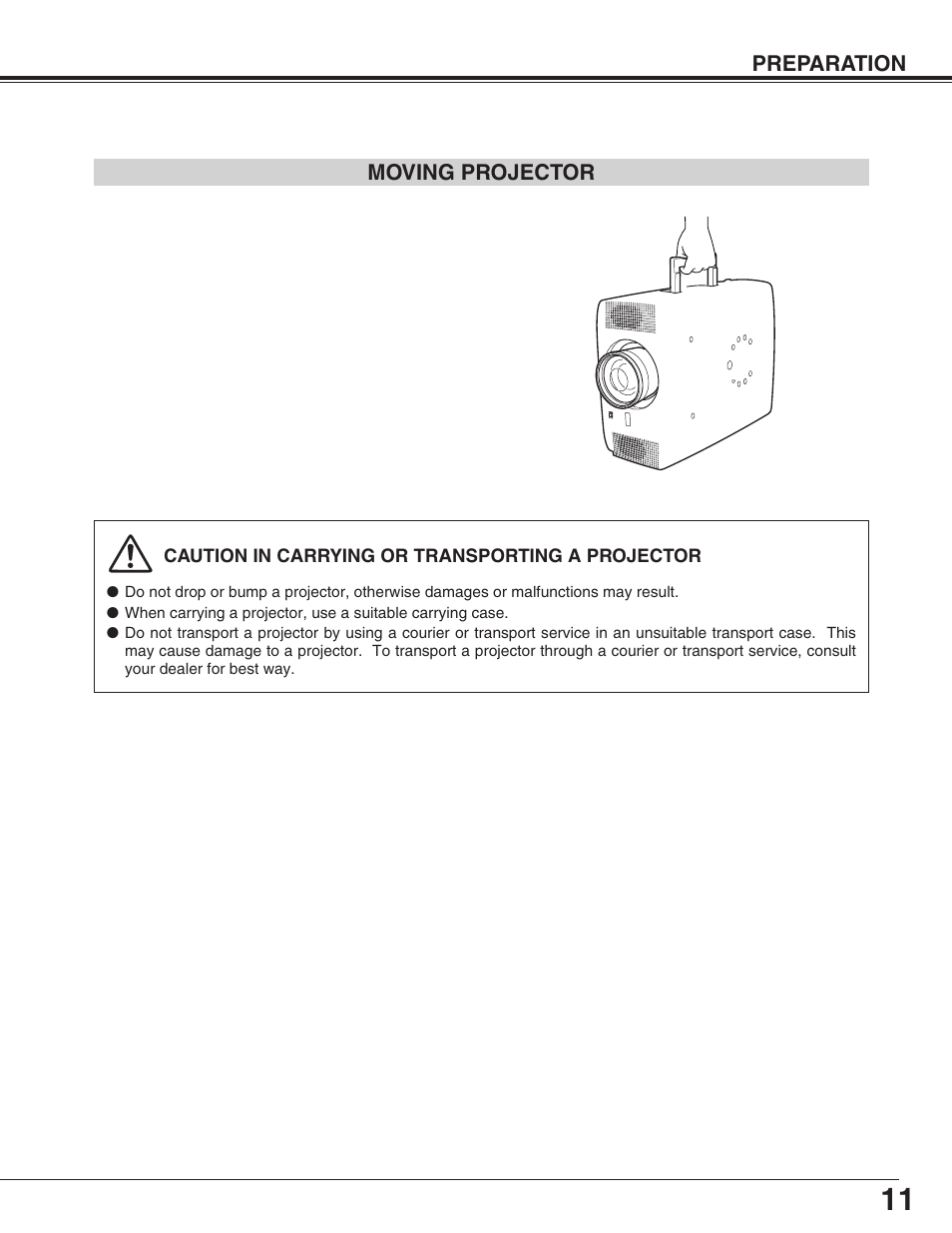 Moving projector | Eiki LC-X50M User Manual | Page 11 / 56