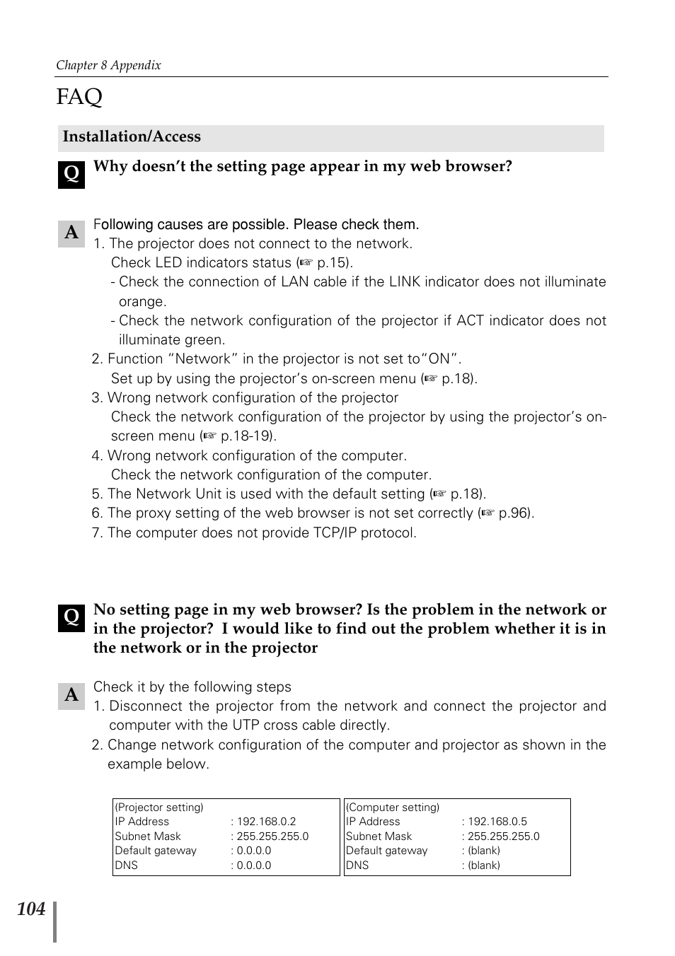 Aq a q | Eiki PjNET-20 User Manual | Page 104 / 114