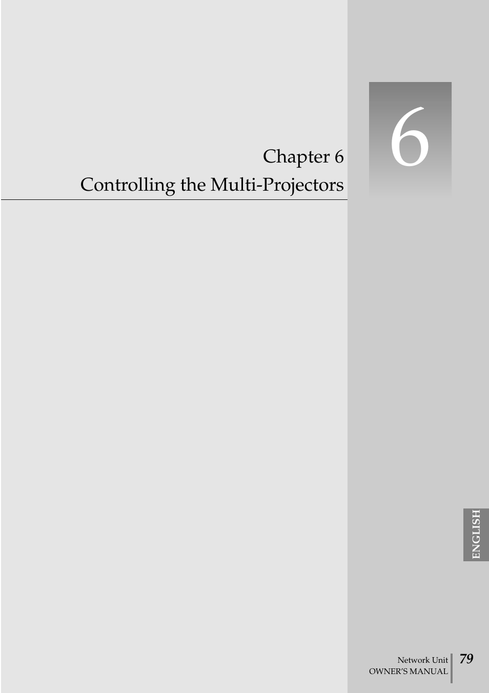 Chapter, Controlling the multi-projec, Chapter 6 controlling the multi-projectors | Eiki PjNET-20 User Manual | Page 79 / 114