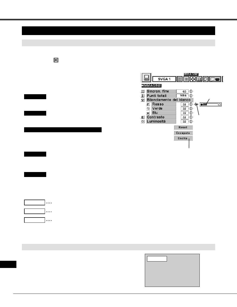 Regolazione della fotografia dell’immagine 1 2, Modalità computer, Regolazione manuale della fotografia dell’immagine | Funzione di normalizzazione | Eiki LC-XNB2W User Manual | Page 140 / 191