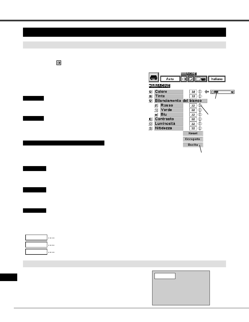 Regolazione della fotografia dell’immagine, Modalità video, Funzione di normalizzazione | Eiki LC-XNB2W User Manual | Page 144 / 191
