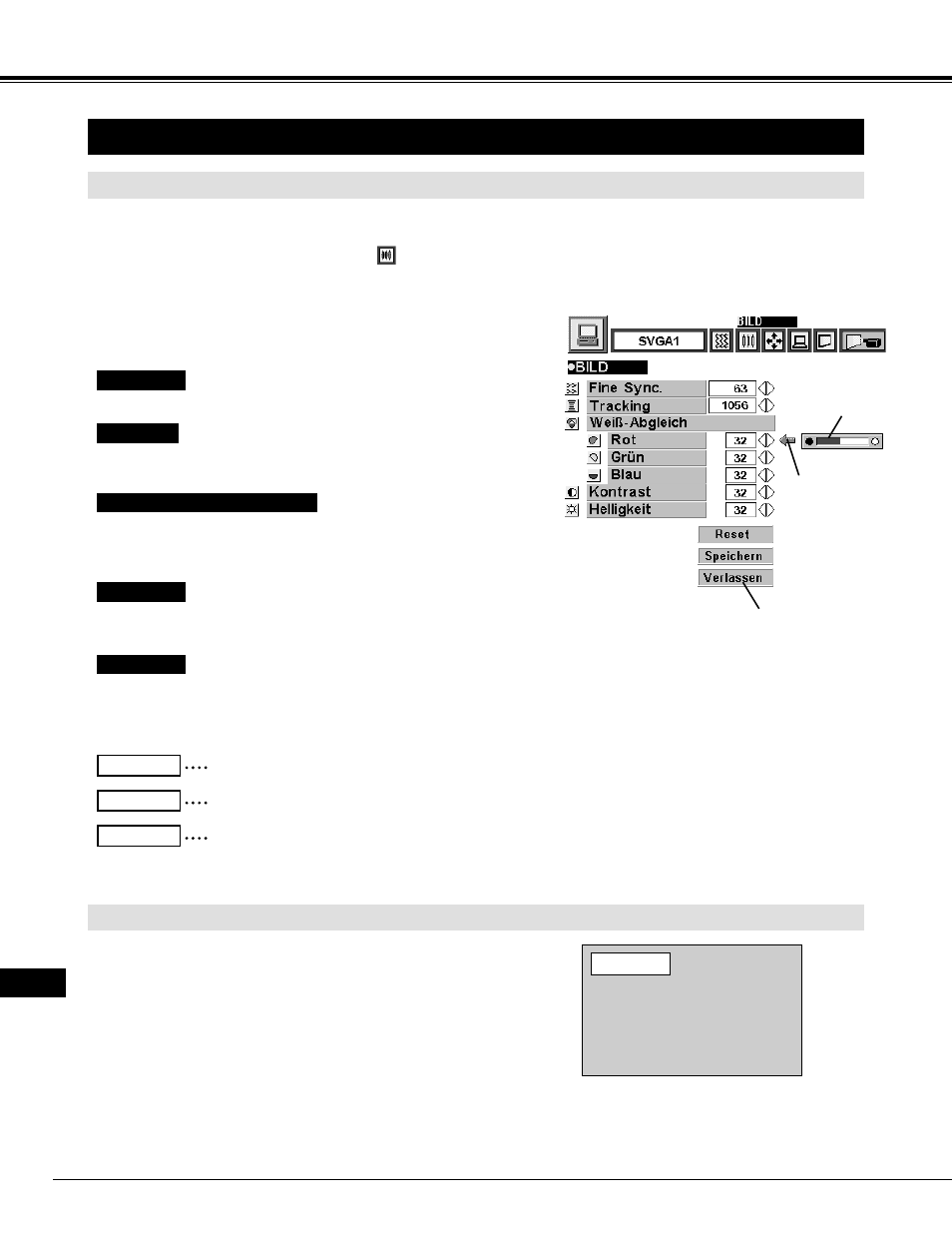 Bildeinstellung 1 2, Computerbetriebsart, Manuelle bildeinstellung | Normal-bildeinstellung | Eiki LC-XNB2W User Manual | Page 64 / 191