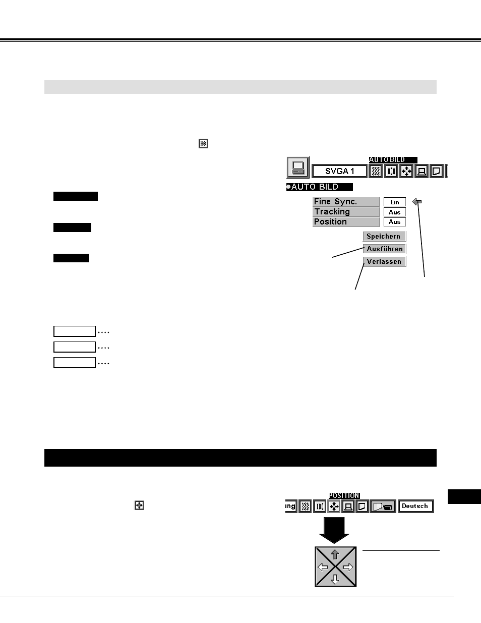 Bildpositionseinstellung, Computerbetriebsart, Auto-bildeinstellfunktion | Eiki LC-XNB2W User Manual | Page 65 / 191