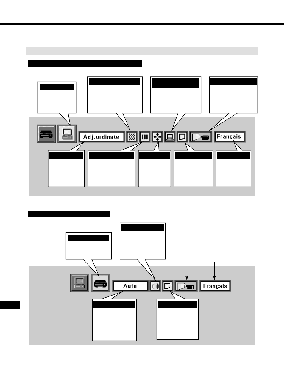 Avant d’utiliser l’appareil barre de menu | Eiki LC-XNB2W User Manual | Page 94 / 191