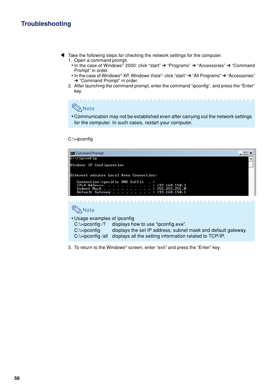 Troubleshooting | Eiki EIP-WX5000L User Manual | Page 56 / 59