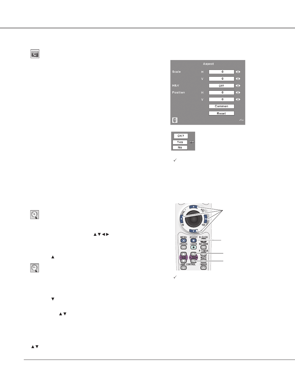 For zooming in and out the images, For zooming in and out the images 38, Video input | Computer input | Eiki LC-XB33N User Manual | Page 38 / 77