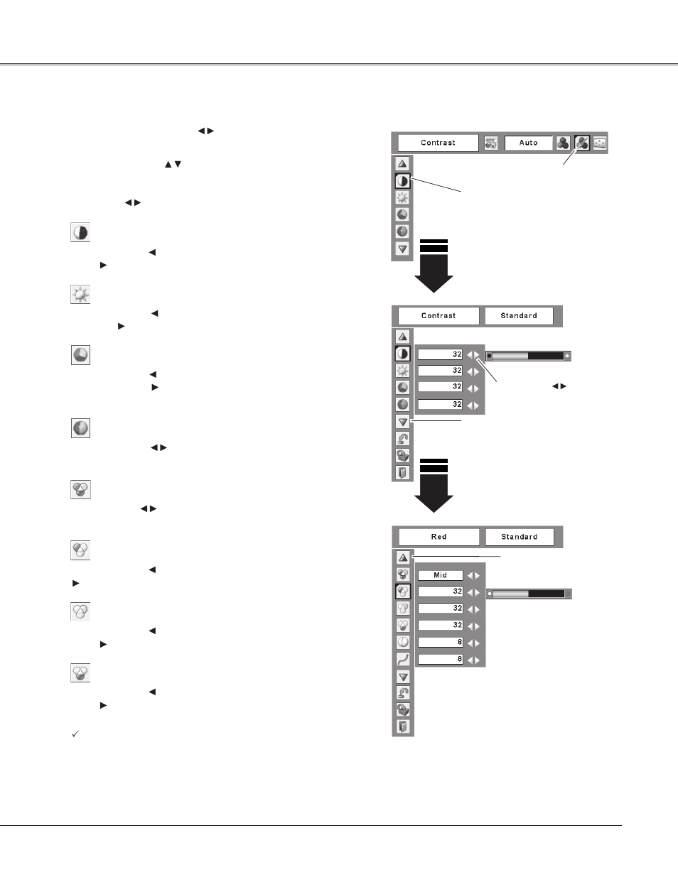 Image adjustment, Video input, Video input image adjustment | Eiki LC-XB33N User Manual | Page 43 / 77