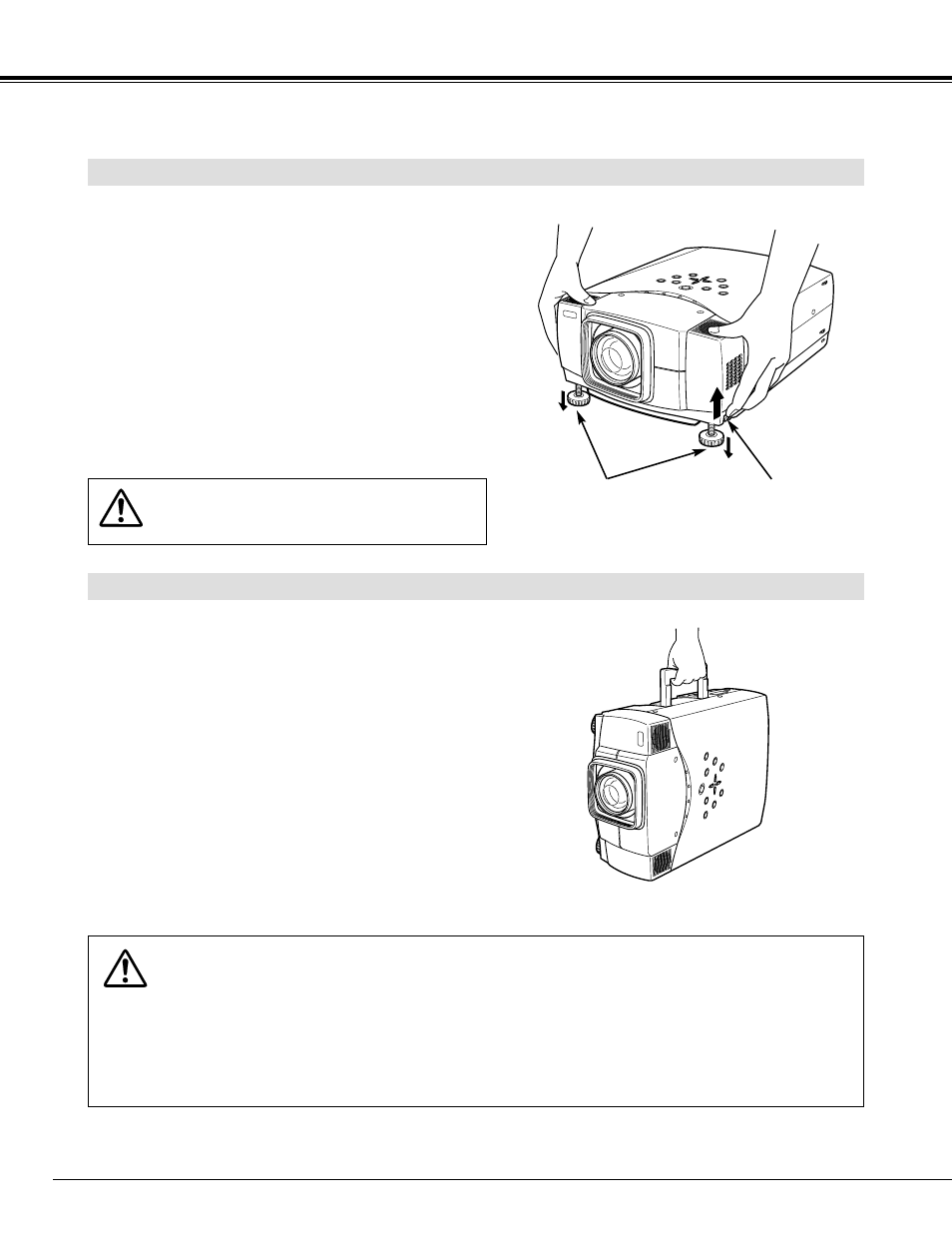 Adjustable feet, Moving projector | Eiki LC-X986 User Manual | Page 10 / 44