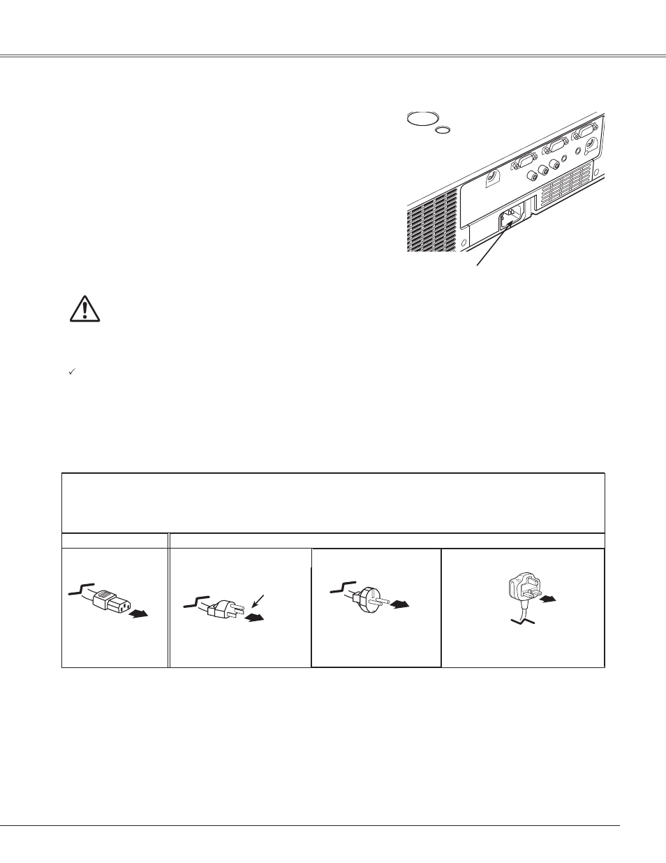 Connecting the ac power cord, Installation connecting the ac power cord | Eiki LC-XB42 User Manual | Page 15 / 71