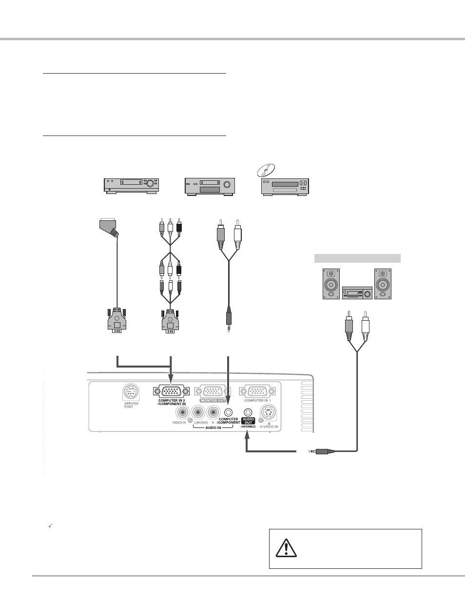 Connecting to component video equipment | Eiki LC-XB42 User Manual | Page 18 / 71