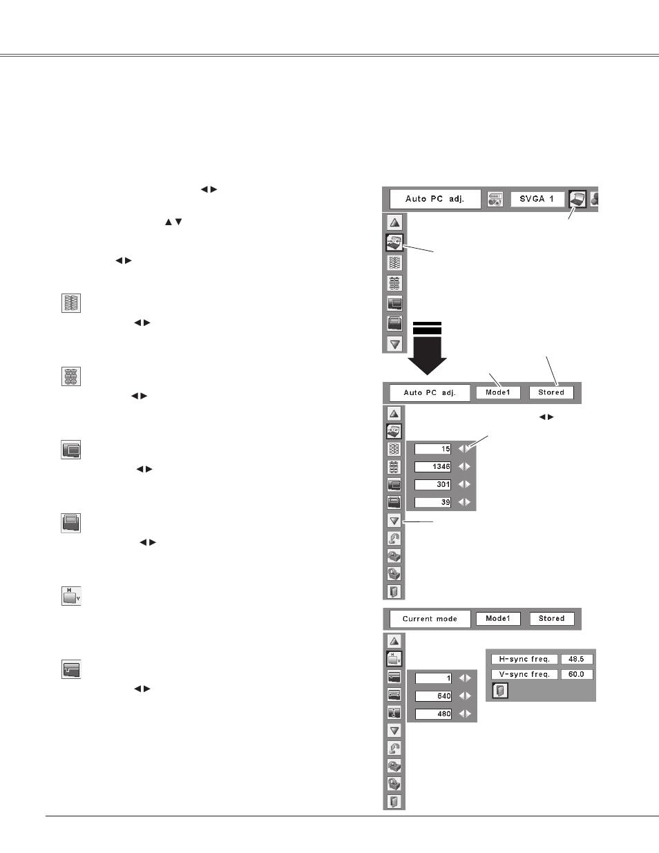 Manual pc adjustment, Computer input | Eiki LC-XB42 User Manual | Page 30 / 71
