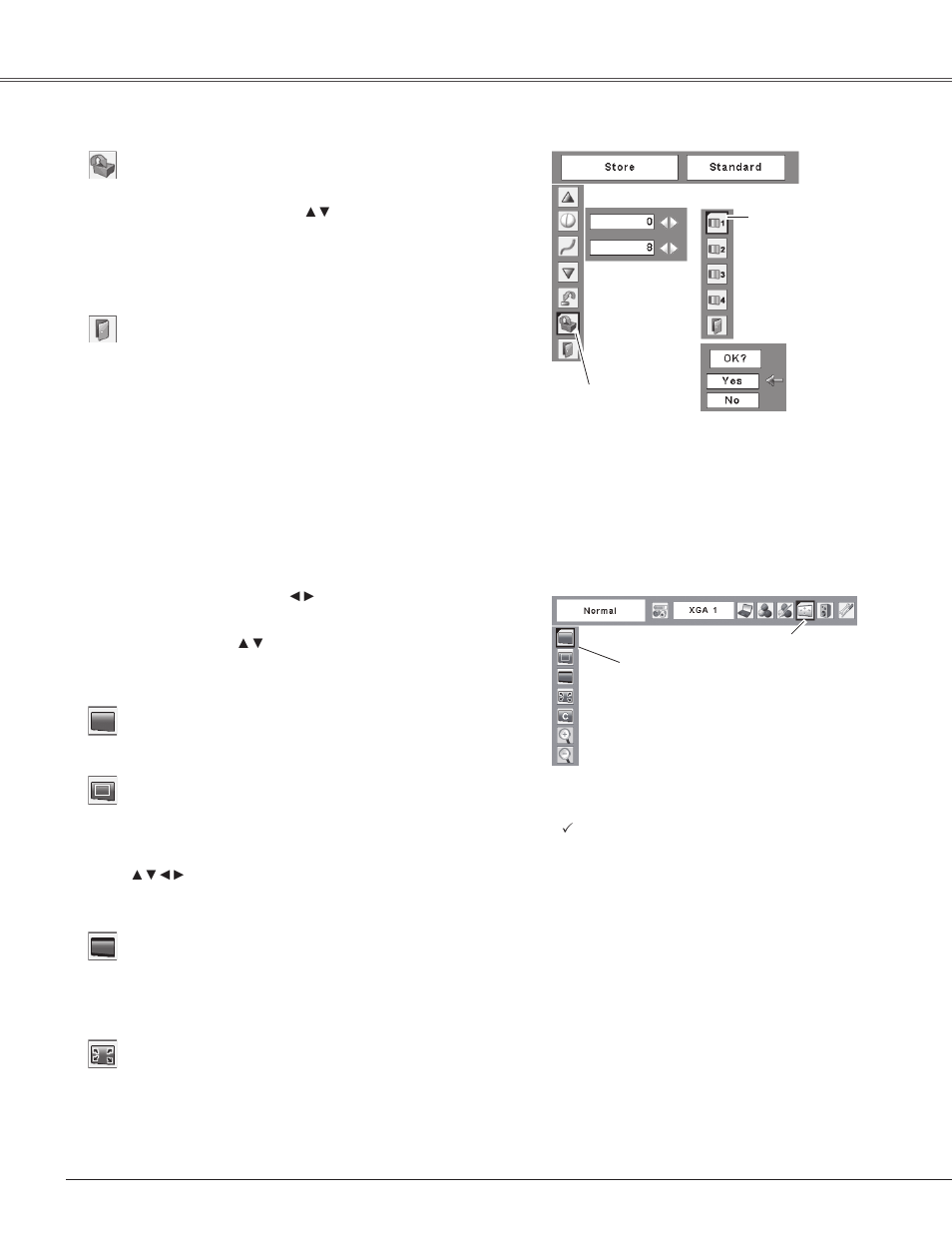 Screen size adjustment, Computer input | Eiki LC-XB42 User Manual | Page 34 / 71