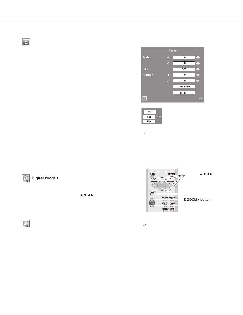 For zooming in and out the images, For zooming in and out the images 35, Computer input | Eiki LC-XB42 User Manual | Page 35 / 71