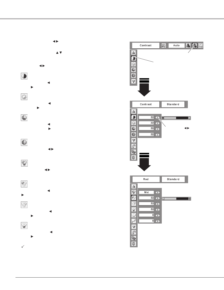 Image adjustment, Video input image adjustment | Eiki LC-XB42 User Manual | Page 40 / 71