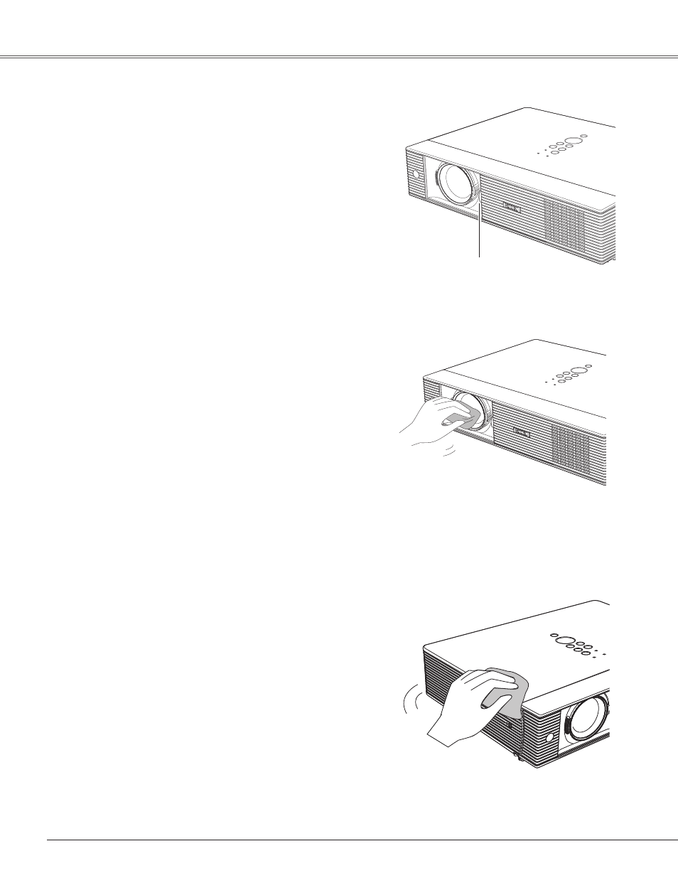 Slide shutter, Cleaning the projection lens, Cleaning the projector cabinet | Eiki LC-XB42 User Manual | Page 56 / 71