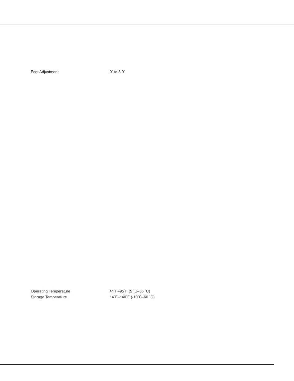Technical specifications, Appendix technical specifications | Eiki LC-XB42 User Manual | Page 67 / 71