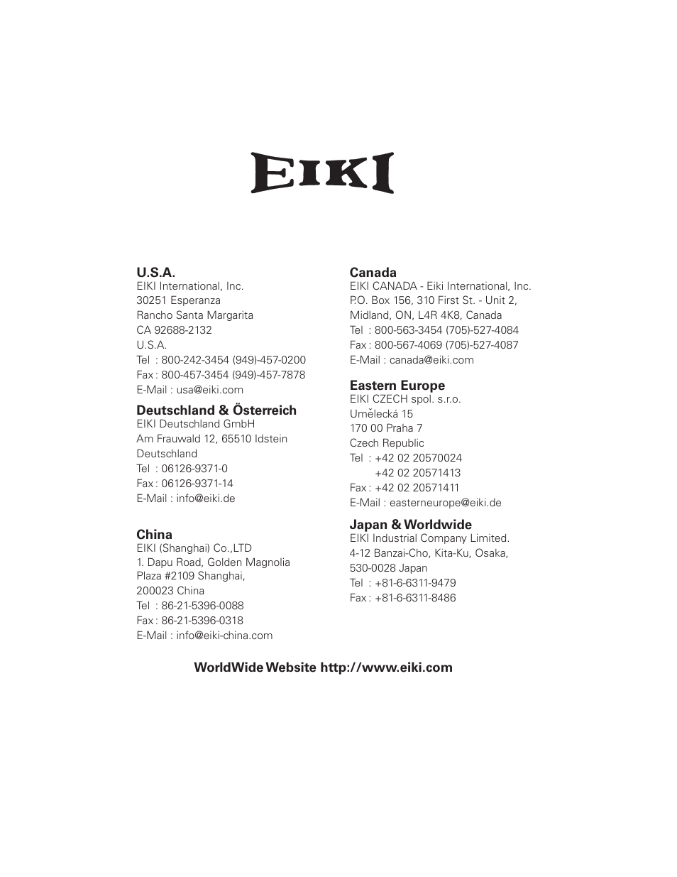 2008 eiki international, inc | Eiki LC-XB42 User Manual | Page 71 / 71