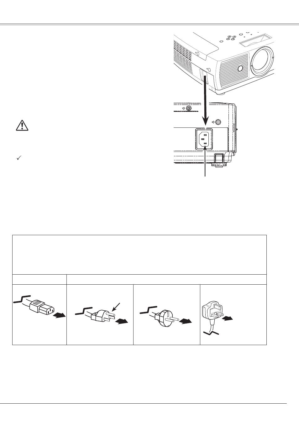 Connecting the ac power cord, Installation | Eiki LC-XS25 User Manual | Page 17 / 80