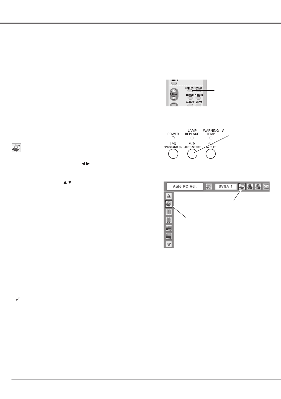 Auto pc adjustment, Computer input | Eiki LC-XS25 User Manual | Page 28 / 80