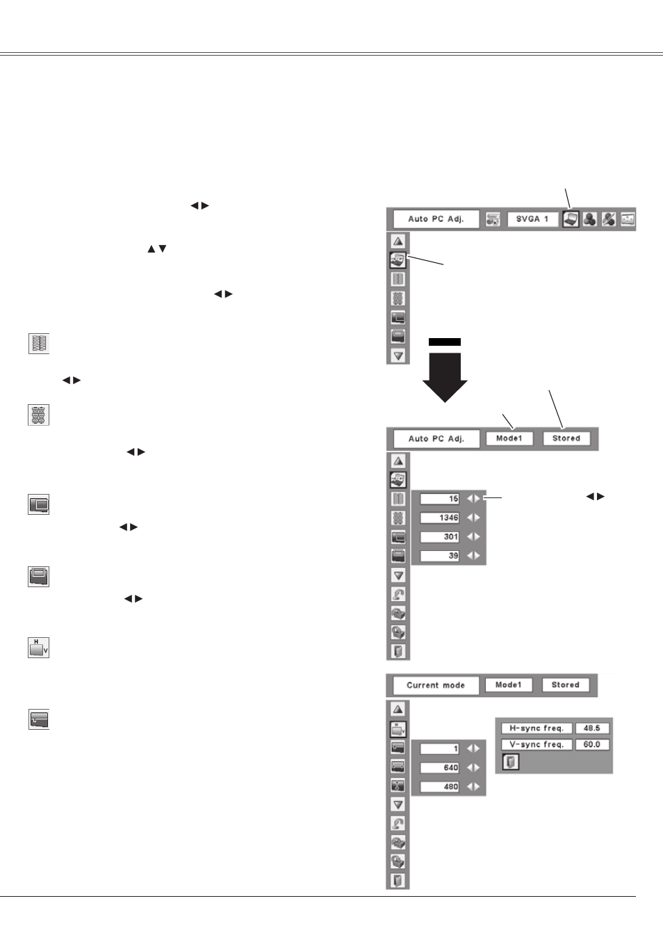 Manual pc adjustment, Computer input | Eiki LC-XS25 User Manual | Page 29 / 80