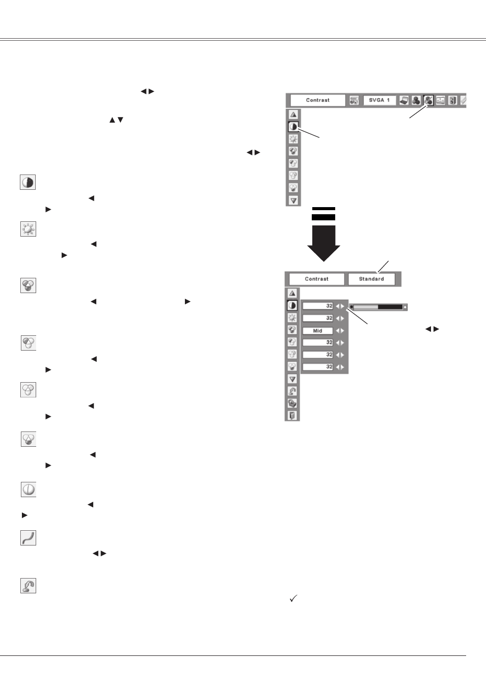 Image level adjustment, Computer input | Eiki LC-XS25 User Manual | Page 33 / 80