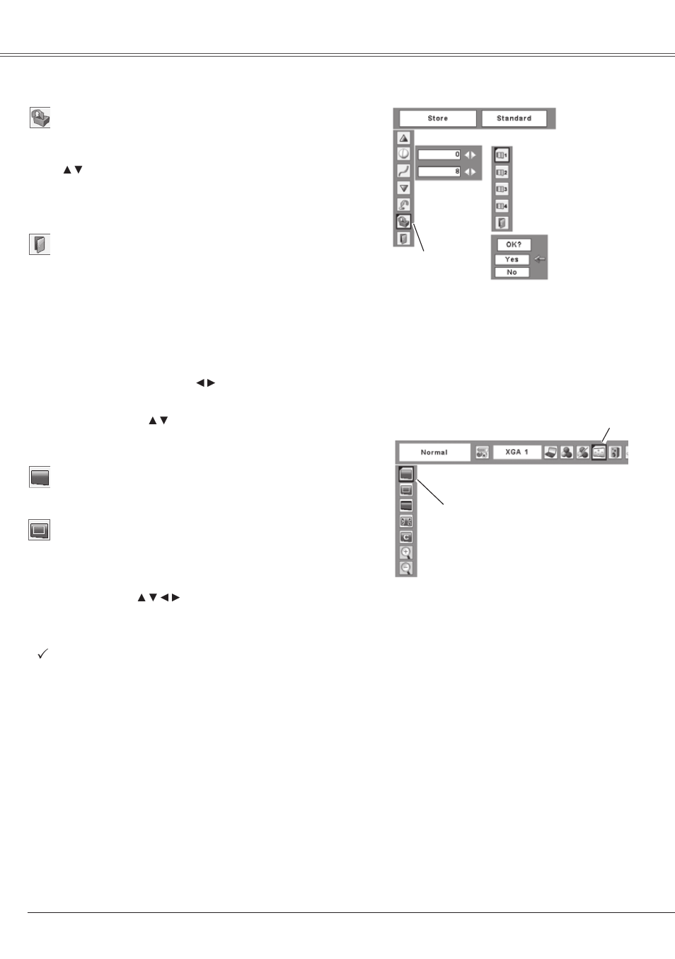 Screen size adjustment, Computer input | Eiki LC-XS25 User Manual | Page 34 / 80