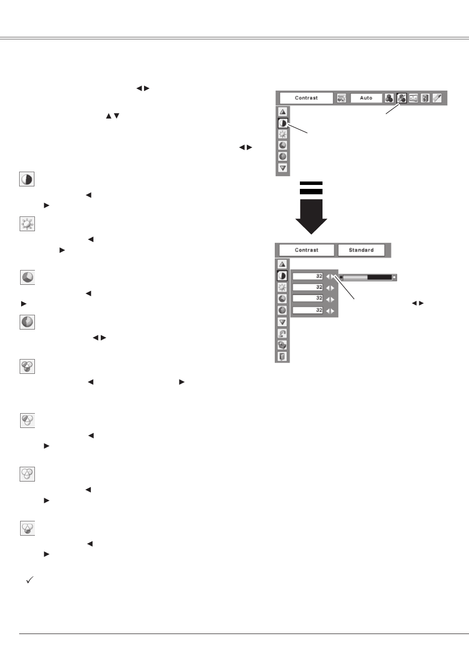 Image level adjustment, Video input | Eiki LC-XS25 User Manual | Page 42 / 80