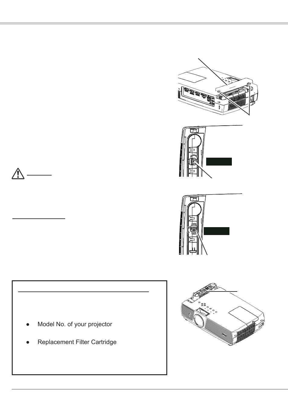 Replacing the filter cartridge | Eiki LC-XS25 User Manual | Page 58 / 80