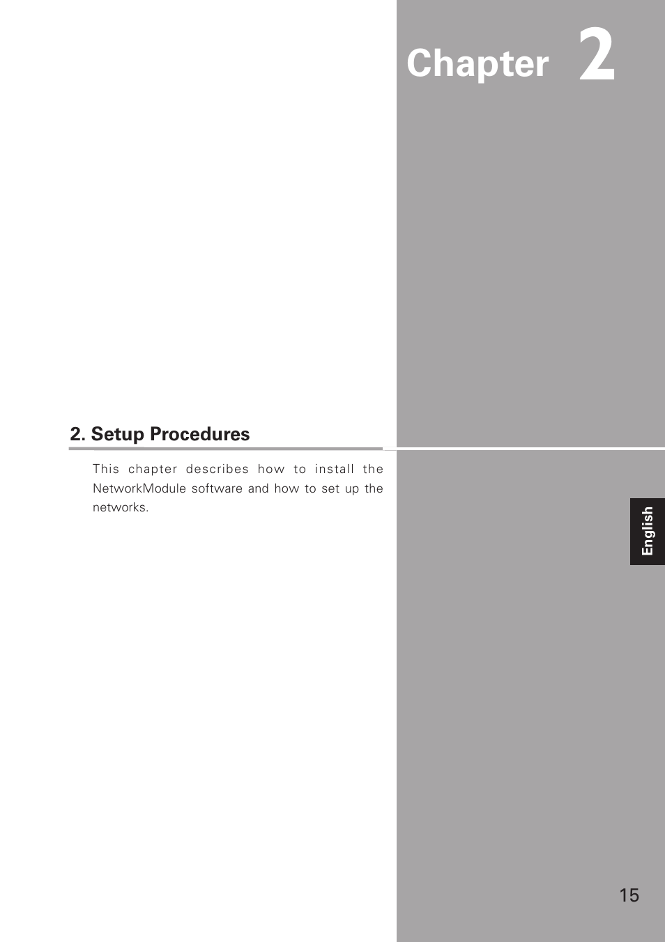 Setup procedures, Chapter | Eiki XG-705A User Manual | Page 15 / 96