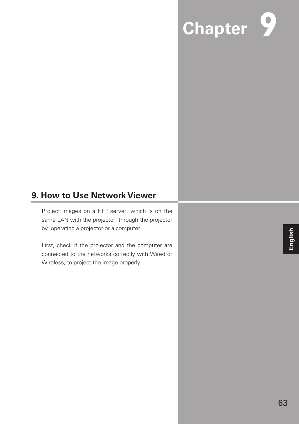 How to use network viewer, Chapter | Eiki XG-705A User Manual | Page 63 / 96