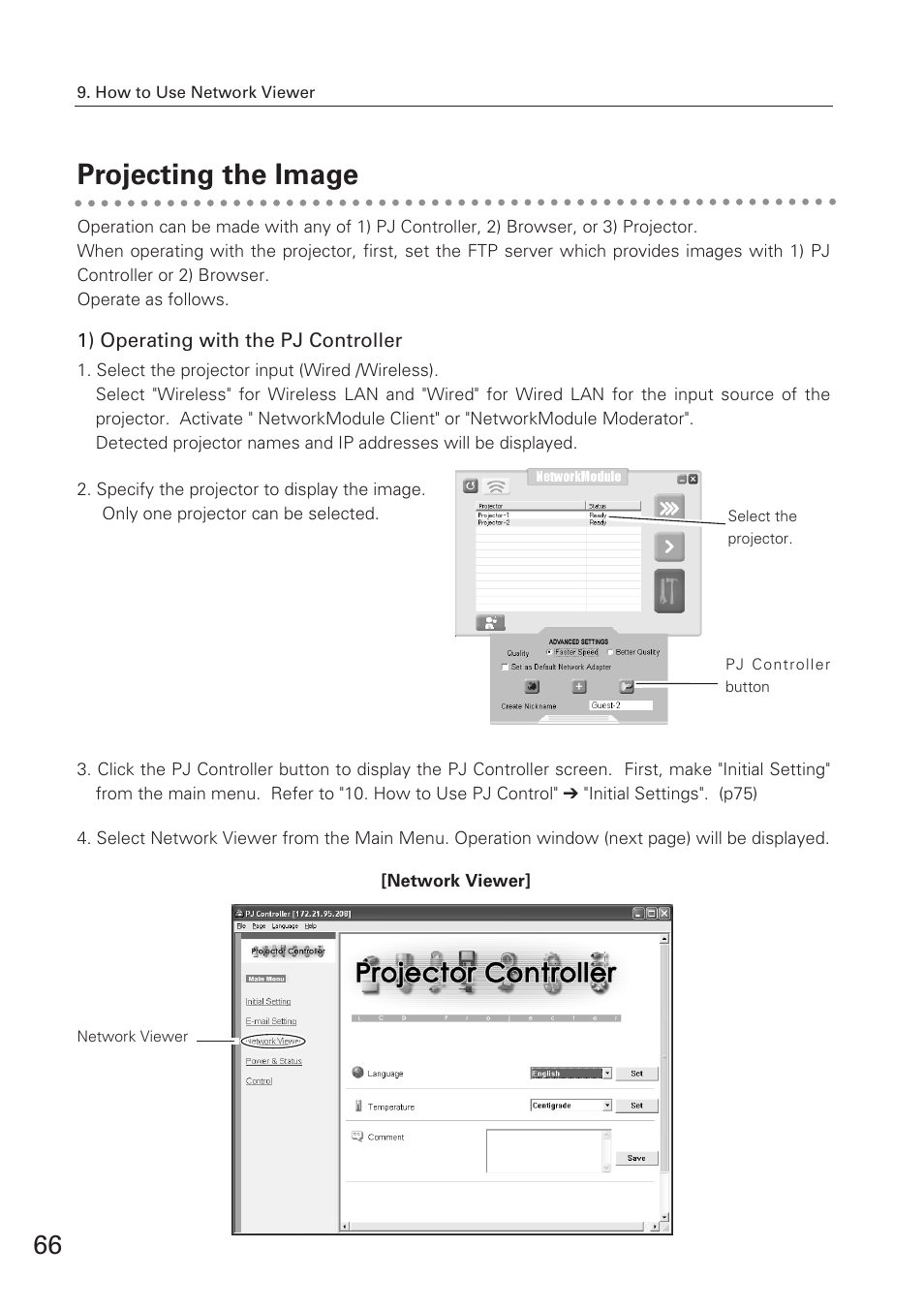 Projecting the image | Eiki XG-705A User Manual | Page 66 / 96