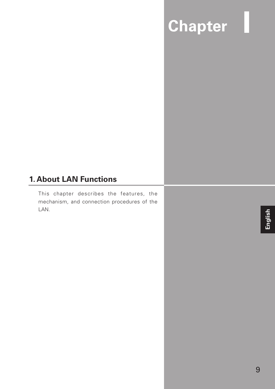 About lan functions, Chapter | Eiki XG-705A User Manual | Page 9 / 96