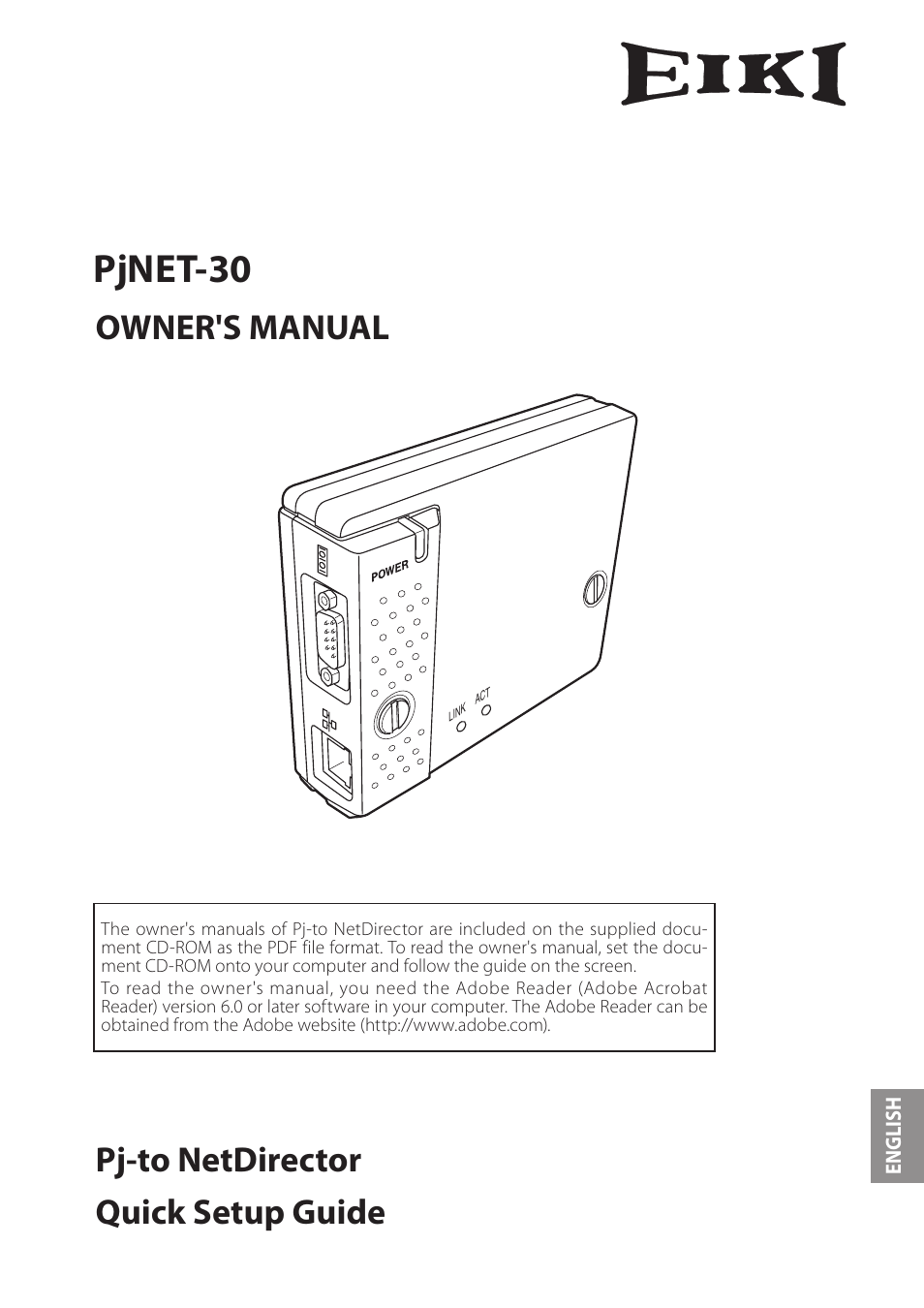 Eiki PJNET-30 User Manual | 14 pages