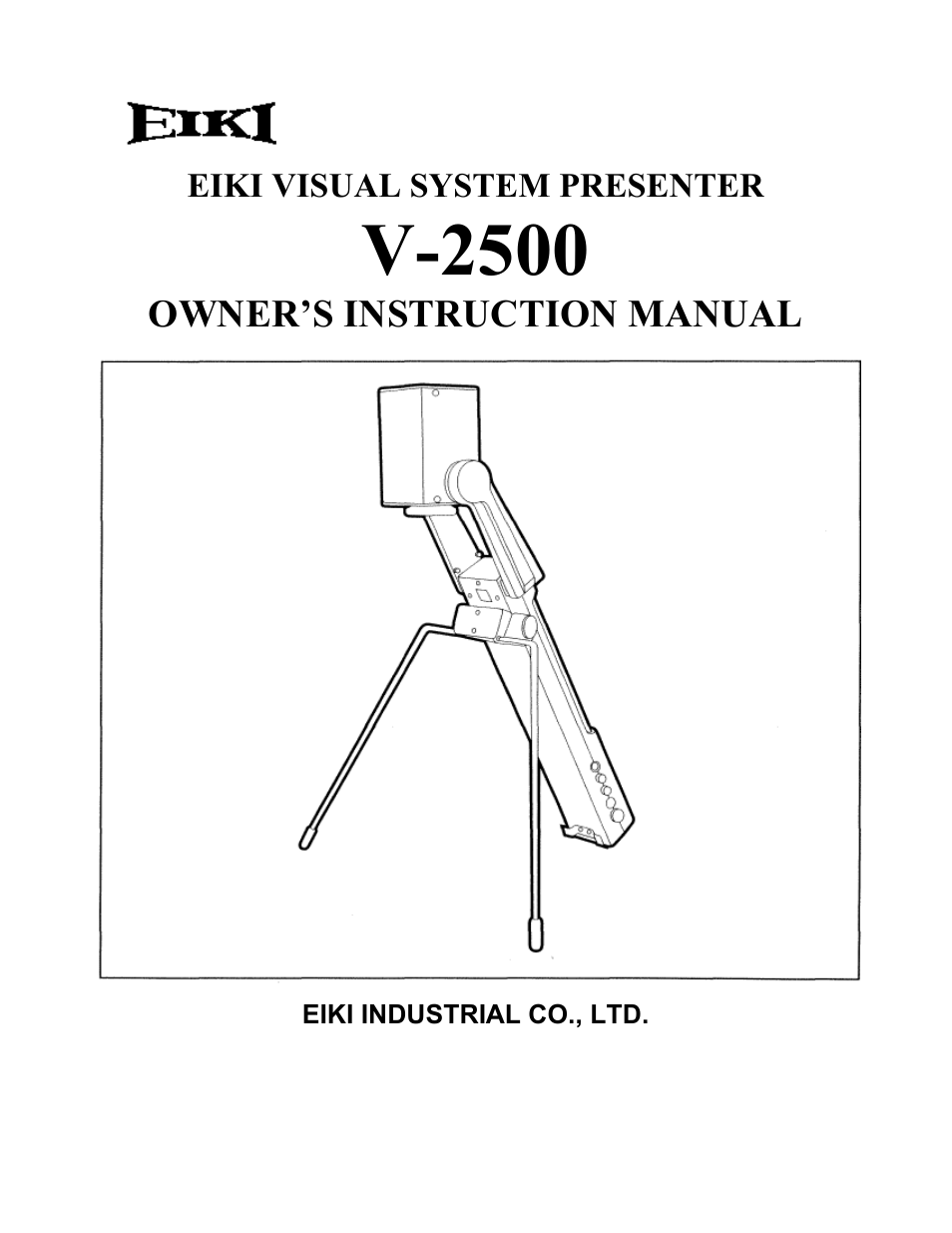 Eiki Visual System Presenter V-2500 User Manual | 16 pages