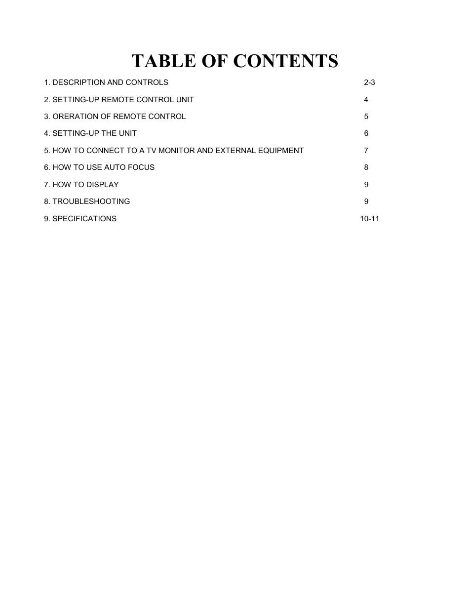 Eiki Visual System Presenter V-2500 User Manual | Page 5 / 16