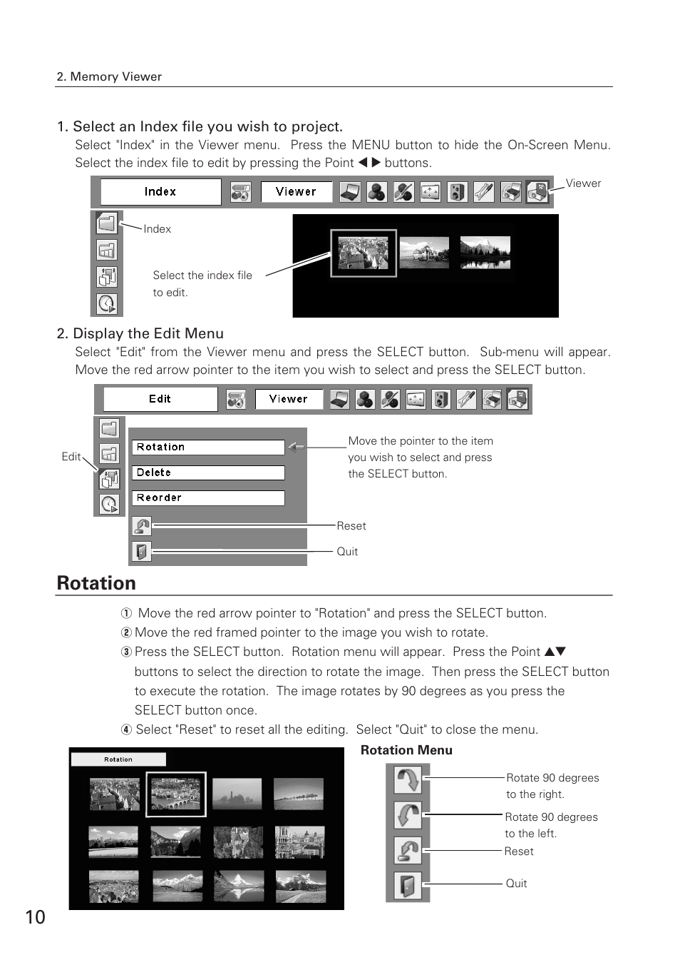 Rotation | Eiki USB Memory WL-10 User Manual | Page 10 / 26