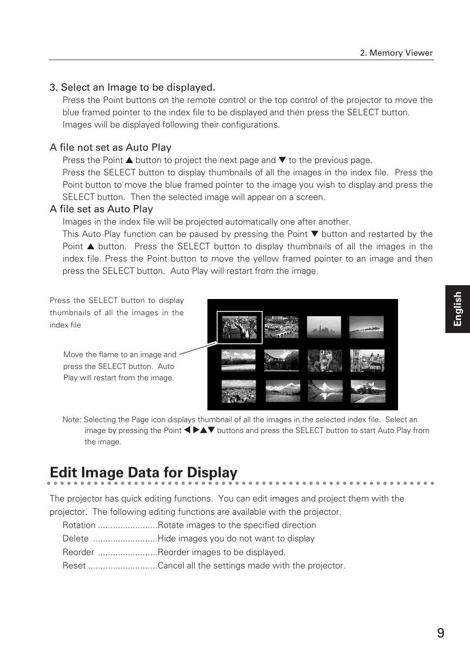 Edit image data for display | Eiki USB Memory WL-10 User Manual | Page 9 / 26