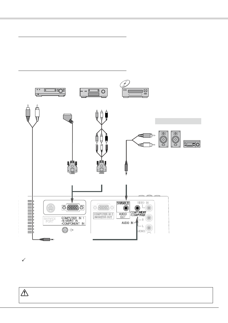 Connecting to component video and, Rgb(scart) equipment, Installation | Eiki LC-XB21B User Manual | Page 17 / 68