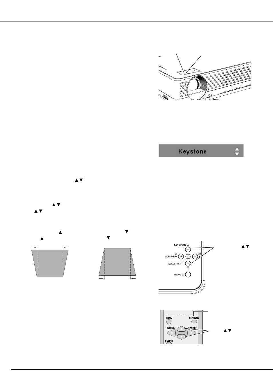Zoom and focus adjustment, Keystone correction, Basic operation | Eiki LC-XB21B User Manual | Page 22 / 68