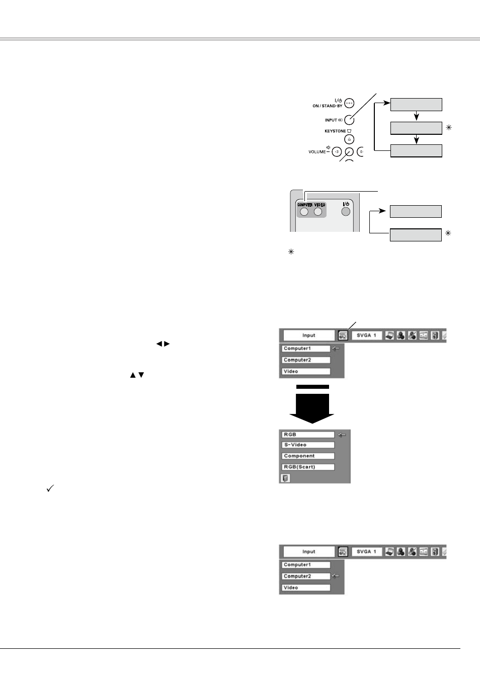 Computer input, Input source selection, Computer input 5 | Eiki LC-XB21B User Manual | Page 25 / 68