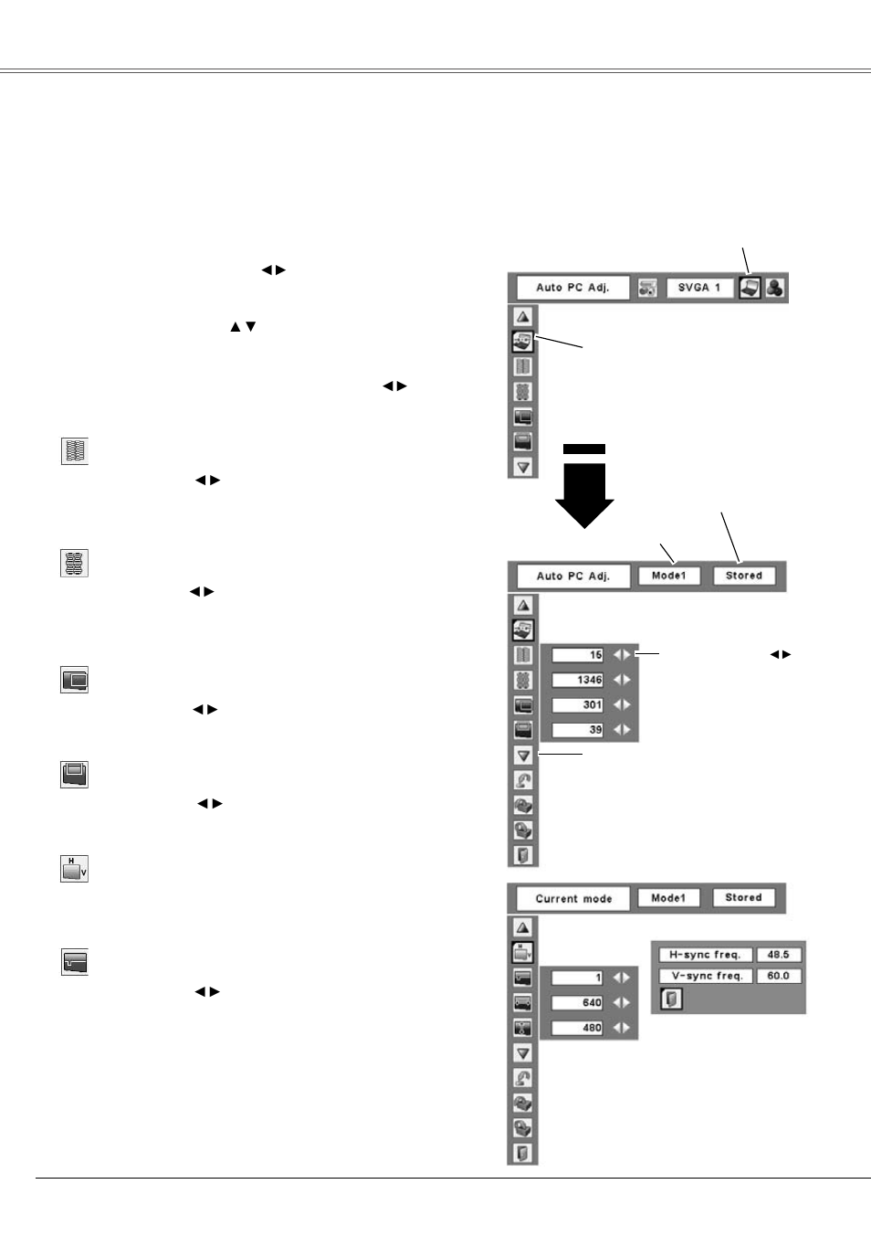 Manual pc adjustment, Computer input | Eiki LC-XB21B User Manual | Page 28 / 68
