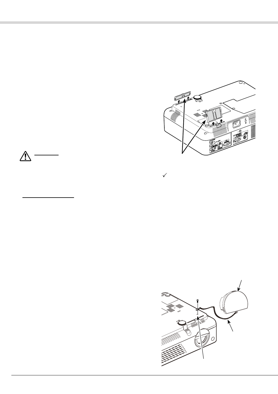Cleaning the air filters, Attaching the lens cover | Eiki LC-XB21B User Manual | Page 52 / 68