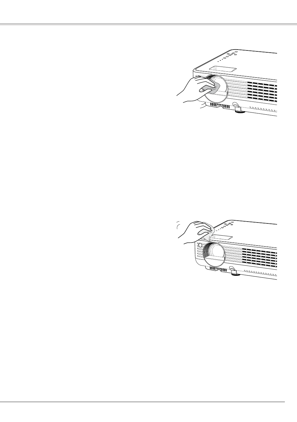 Cleaning the projection lens, Cleaning the projector cabinet | Eiki LC-XB21B User Manual | Page 53 / 68