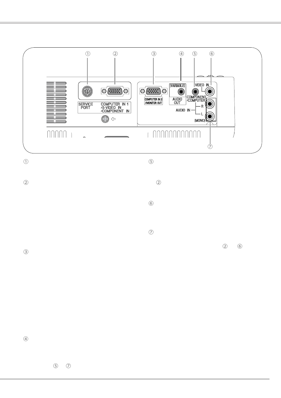 Rear terminal, Part names and functions | Eiki LC-XB21B User Manual | Page 9 / 68