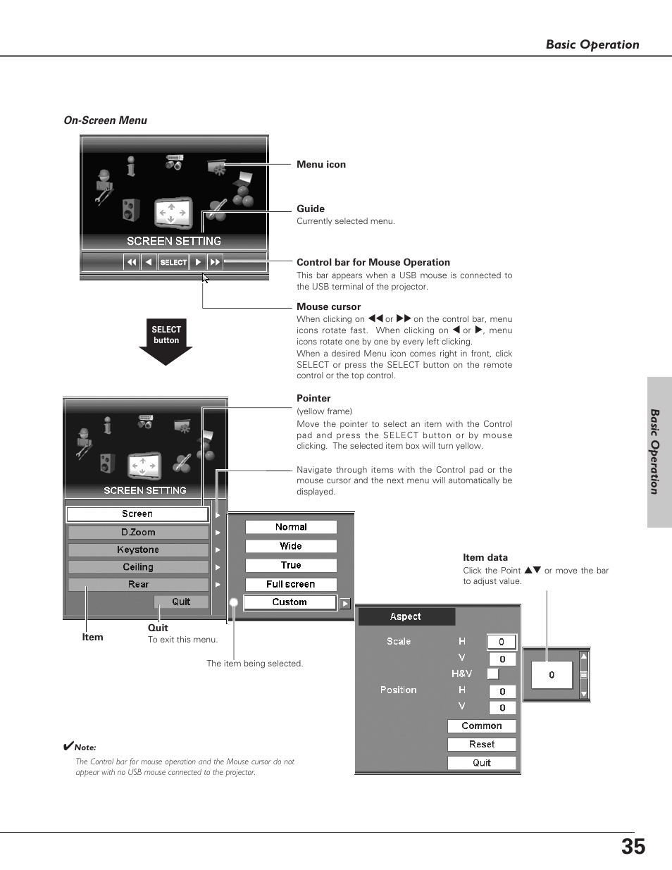 Basic operation | Eiki LC-X6 User Manual | Page 35 / 84