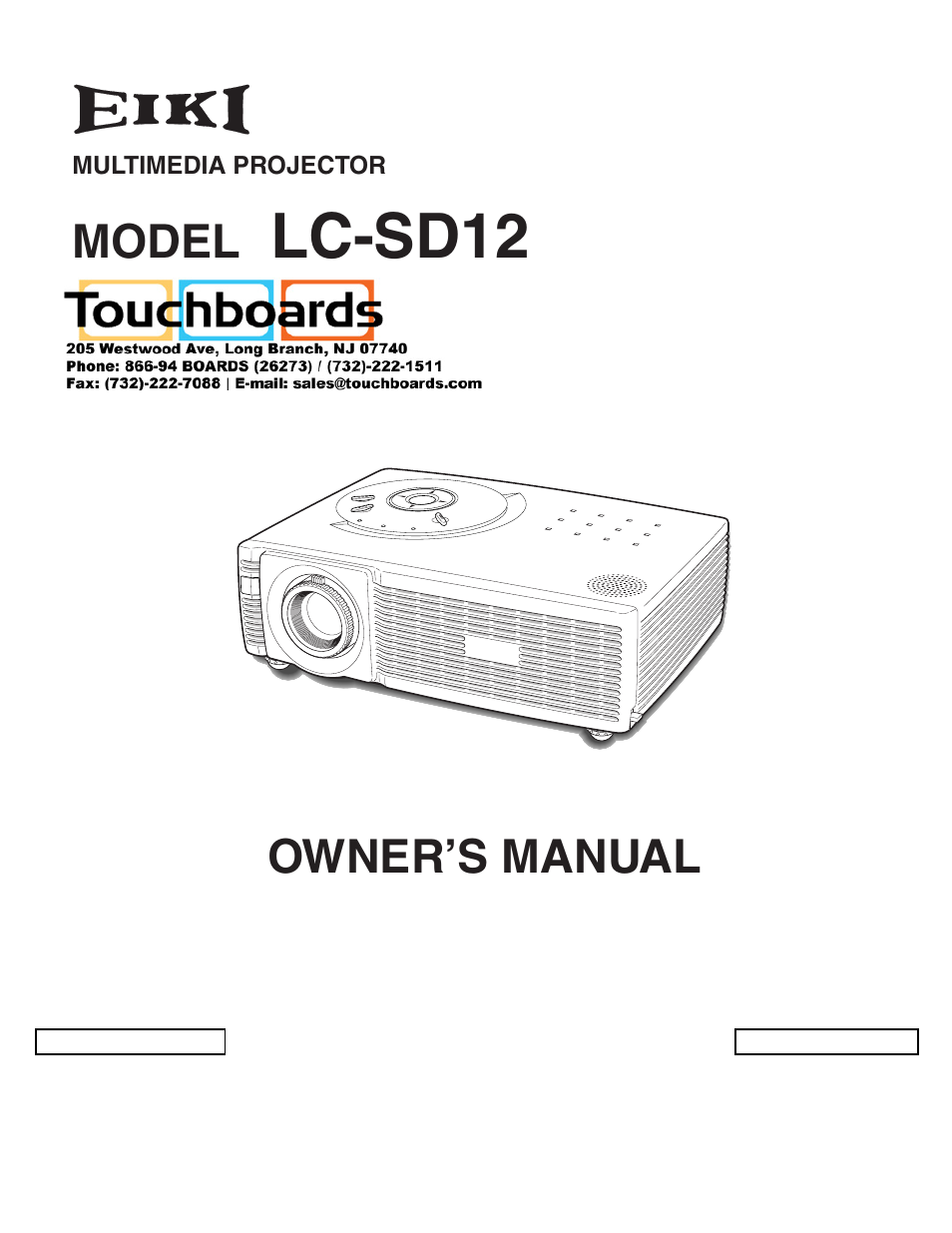 Eiki LC SD12 LC-SD12 User Manual | 52 pages