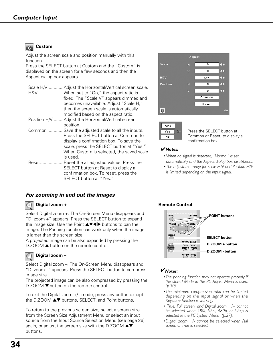 Computer input | Eiki LC-XB41 User Manual | Page 34 / 66