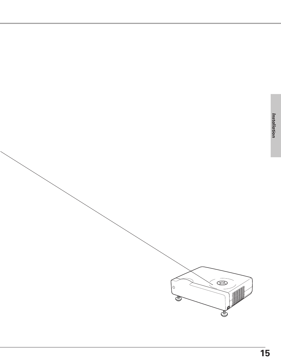 Installation, Positioning the projector, Adjustable feet | Eiki LC-XB30 User Manual | Page 15 / 64
